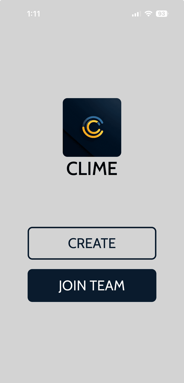 Clime landing page